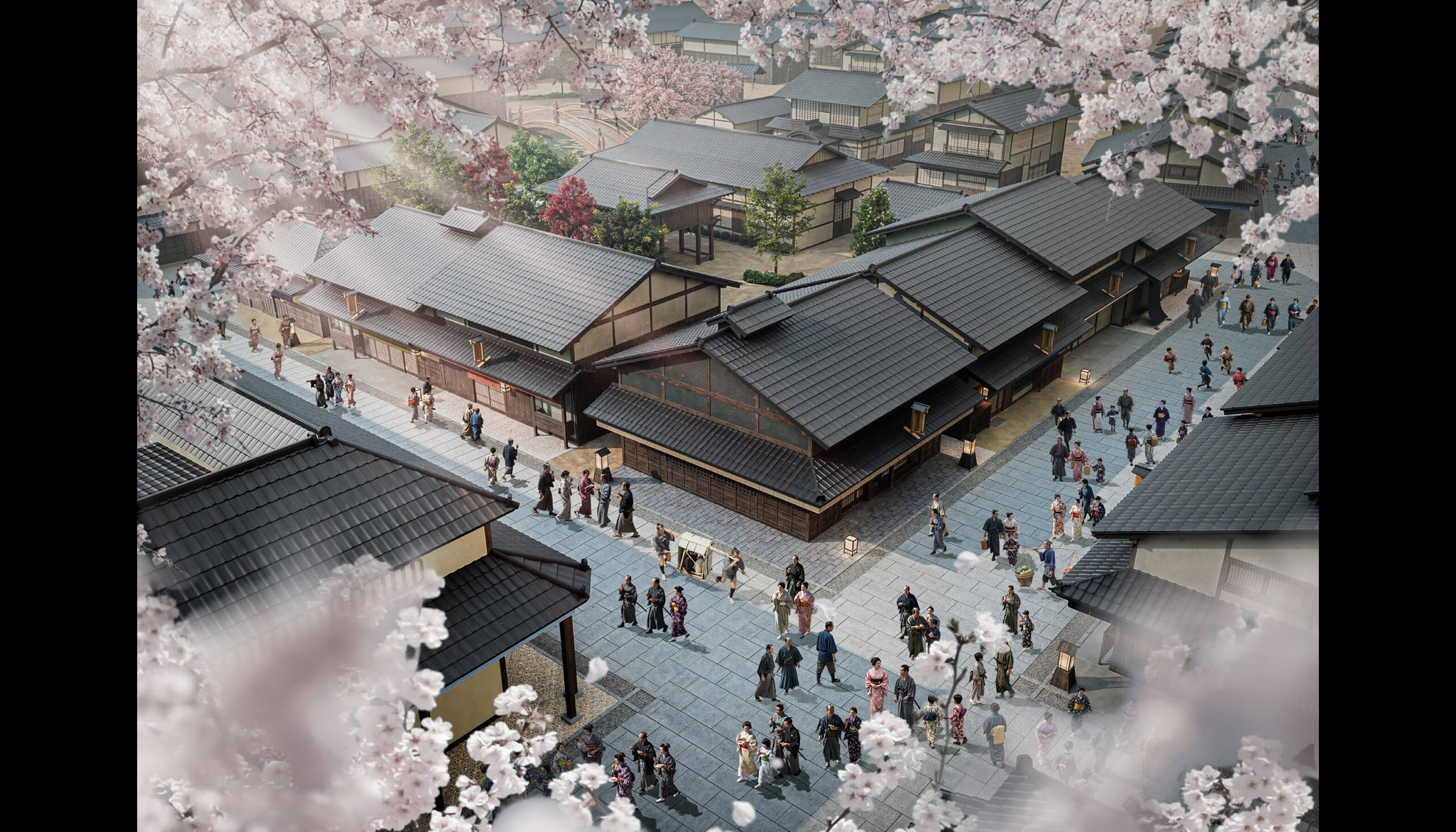 建築CGパース 商業施設 制作事例 太秦映画村(京都)