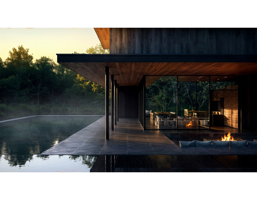 建築CGパース 制作事例 The Lakeside Hotel 外観